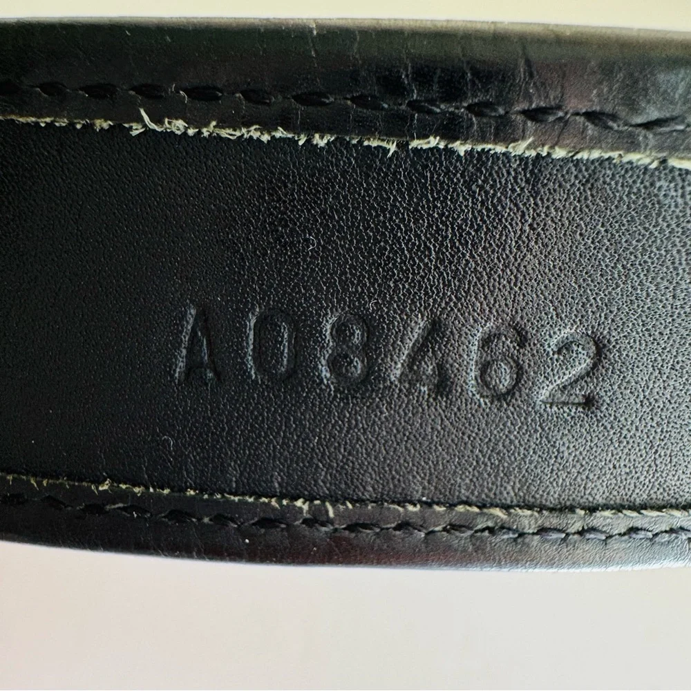 Cole Haan Men's Black Woven Leather Belt 36 Gold Brass Buckle Basketweave A08462